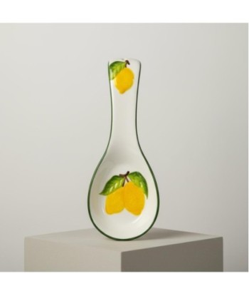 Apoyador de Cuchara de Cerámica Diseño Limón, Soporte de Cocina Decorativo, Accesorio Práctico para Utensilios