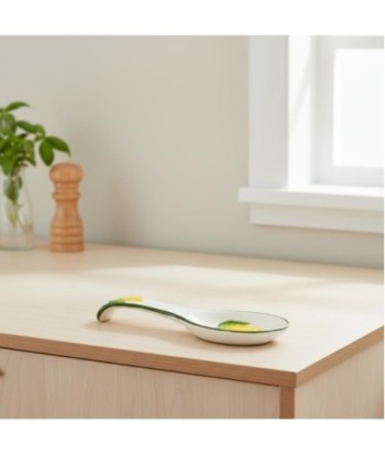 Apoyador de Cuchara de Cerámica Diseño Limón, Soporte de Cocina Decorativo, Accesorio Práctico para Utensilios