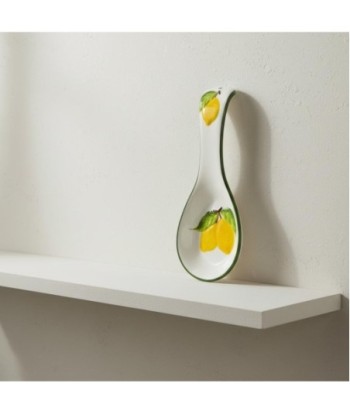 Apoyador de Cuchara de Cerámica Diseño Limón, Soporte de Cocina Decorativo, Accesorio Práctico para Utensilios