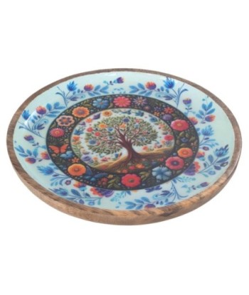 Plato Decorativo Árbol de la Vida para Cocina, Bandeja de Madera Artesanal, Diseño Único, Decoración Hogar, Regalo