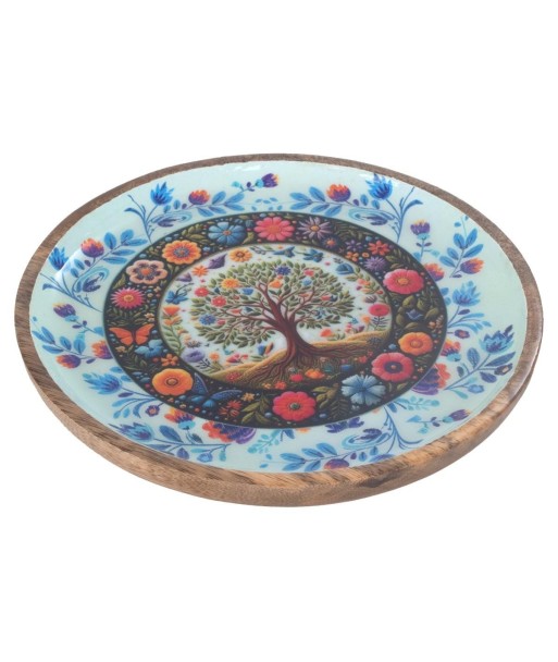 Plato Decorativo Árbol de la Vida para Cocina, Bandeja de Madera Artesanal, Diseño Único, Decoración Hogar, Regalo