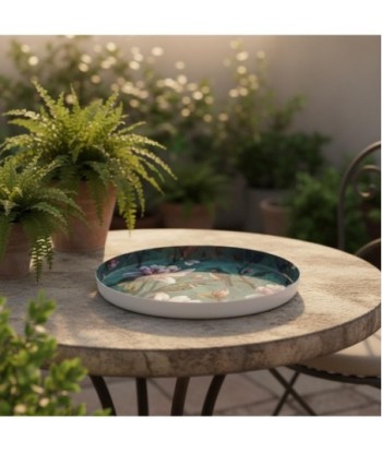 Plato Decorativo de Metal con Diseño de Flores, Ideal para Decoración del Hogar, Bandeja Moderna para Mesas y Plato Decorativo de Metal con Diseño de Flores, Ideal para Decoración del Hogar, Bandeja Moderna para Mesas y