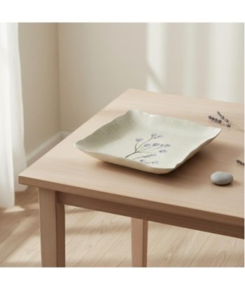Plato Decorativo de Flores para Decoración Bohemia, Ideal para Cocina y Sala, Diseño Elegante de Gres Blanco