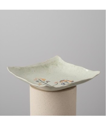 Plato Decorativo Flores Cerámica Gres Diseño Bohemio para Decoración del Hogar y Regalo Original Plato Decorativo Flores Cerámica Gres Diseño Bohemio para Decoración del Hogar y Regalo Original