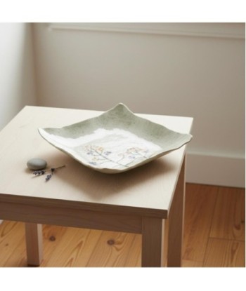 Plato Decorativo Flores Cerámica Gres Diseño Bohemio para Decoración del Hogar y Regalo Original Plato Decorativo Flores Cerámica Gres Diseño Bohemio para Decoración del Hogar y Regalo Original