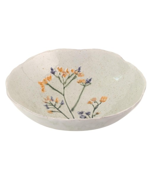 Plato Decorativo Cerámica Gres Diseño Floral Elegante para Decoración de Interiores y Exteriores