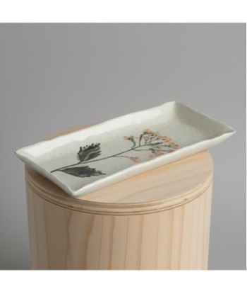 Plato Decorativo Flores Cerámica Gres Blanco Estilo Bohemio Decoración Hogar Moderno