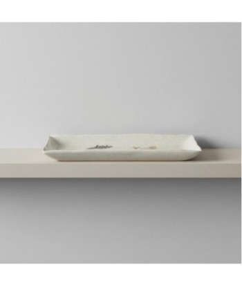 Plato Decorativo Flores Cerámica Gres Blanco Estilo Bohemio Decoración Hogar Moderno