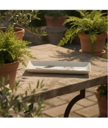 Plato Decorativo Flores Cerámica Gres Blanco Estilo Bohemio Decoración Hogar Moderno