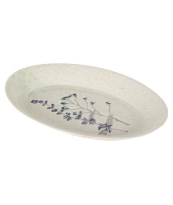 Plato Decorativo Flores Cerámica Gres Blanco, Ideal para Decoración de Hogar, Estilo Bohemio, Diseño Elegante