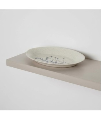 Plato Decorativo Flores Cerámica Gres Blanco, Ideal para Decoración de Hogar, Estilo Bohemio, Diseño Elegante