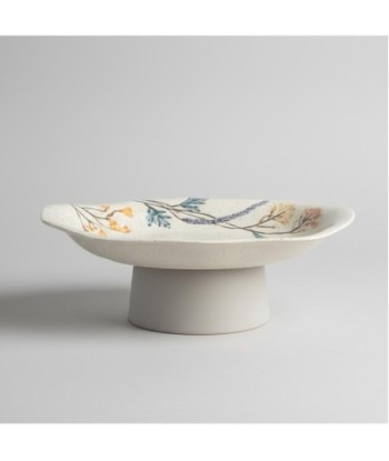 Plato Decorativo Flores Estilo Bohemio para Decoración del Hogar, Ideal para Centro de Mesa, Cerámica de Alta