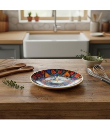 Plato para Gato Antideslizante de Madera de Mango, Diseño Multicolor, Ideal para Alimentos Secos y Húmedos, Resistente