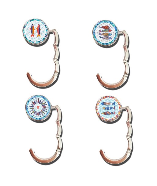 Colgador bolso peces 4 diferentes ganchos resina metal decorativo hogar