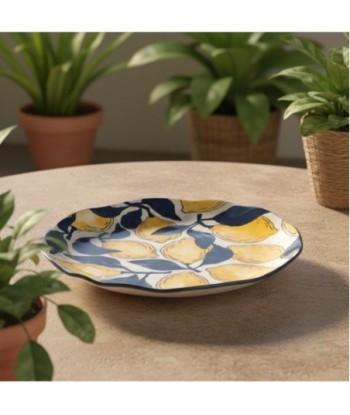Plato Decorativo Limon de Porcelana, Diseño Exclusivo, Ideal para Decoración de Mesa, Estilo Mediterráneo