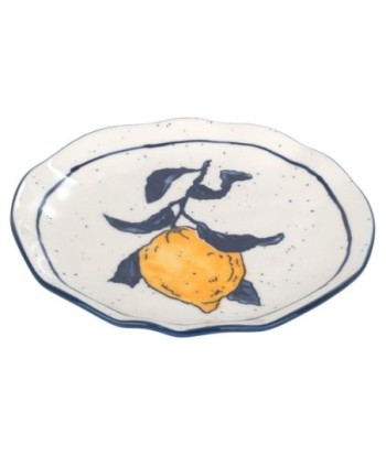 Plato Decorativo de Porcelana con Diseño de Limón, Ideal para Cocina o Comedor, Resistente y Elegante, Colección