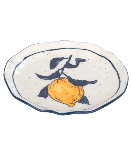 Plato Decorativo de Porcelana con Diseño de Limón, Ideal para Cocina o Comedor, Resistente y Elegante, Colección