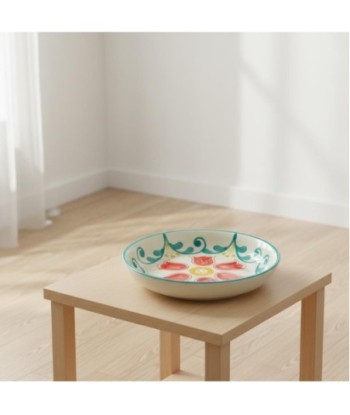 Plato Hondo Cerámica Diseño Bohemio, Vajilla Moderna y Elegante para Comedor, Ideal para Sopas y Pastas, Resistente