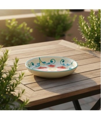 Plato Hondo Cerámica Diseño Bohemio, Vajilla Moderna y Elegante para Comedor, Ideal para Sopas y Pastas, Resistente