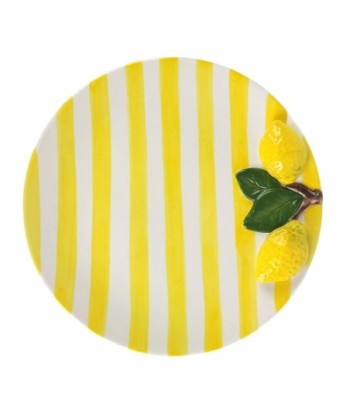 Plato Decorativo Cerámica Limones Amarillo para Cocina y Comedor - Diseño Elegante y Moderno