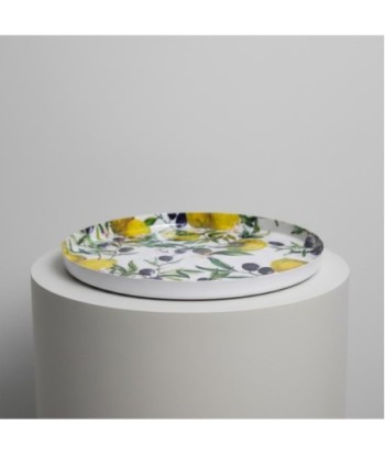 Plato Decorativo Limones y Aceitunas - Diseño Mediterráneo para Hogar - Ideal Cocina, Comedor, Sala - Regalo