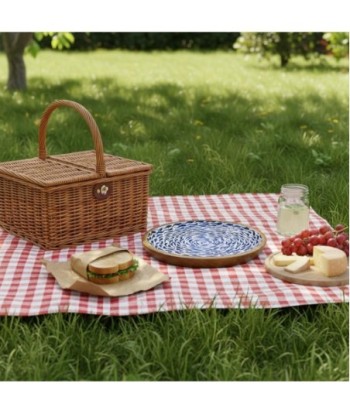 Plato Decorativo Azul con Diseño de Peces para Cocina y Comedor, Ideal para Decoración Náutica de Hogar, Madera