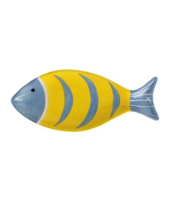 Plato Decorativo Pez Diseño Marinero, Ideal para Decoración del Hogar, Cerámica Amarilla, Estilo Náutico, Regalo
