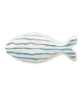 Plato Decorativo Pez de Porcelana Azul, Ideal para Decoración de Hogar, Regalo Original, Estilo Bohemio Moderno