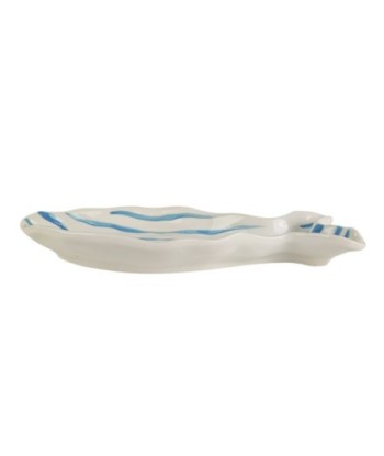 Plato Decorativo Pez de Porcelana Azul, Ideal para Decoración de Hogar, Regalo Original, Estilo Bohemio Moderno