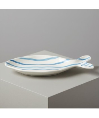 Plato Decorativo Pez de Porcelana Azul, Ideal para Decoración de Hogar, Regalo Original, Estilo Bohemio Moderno