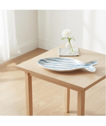 Plato Decorativo Pez de Porcelana Azul, Ideal para Decoración de Hogar, Regalo Original, Estilo Bohemio Moderno