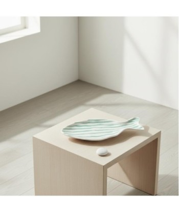 Plato Decorativo de Porcelana Diseño Pez Azul, Estilo Bohemio, Ideal para Decoración de Hogar y Regalo Original