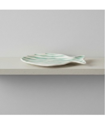 Plato Decorativo de Porcelana Diseño Pez Azul, Estilo Bohemio, Ideal para Decoración de Hogar y Regalo Original