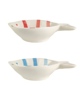 Plato Decorativo Pez Cerámica Multicolor para Decoración del Hogar, Set de 2 Piezas, Ideal para Regalo y Colección