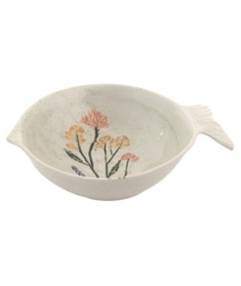 Plato Decorativo de Cerámica en Forma de Pez con Flores, Ideal para Decoración de Hogar y Regalos Originales