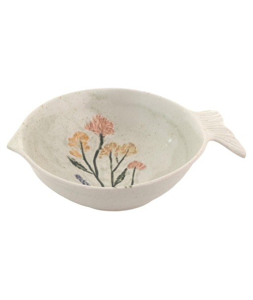 Plato Decorativo de Cerámica en Forma de Pez con Flores, Ideal para Decoración de Hogar y Regalos Originales