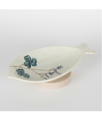 Plato Decorativo Gres Estilo Bohemio Diseño Pez Flores Ideal para Decoración de Interiores y Regalos Originales