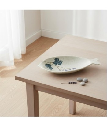 Plato Decorativo Gres Estilo Bohemio Diseño Pez Flores Ideal para Decoración de Interiores y Regalos Originales