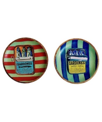 Plato Decorativo de Sardinas, Set de 2 Piezas, Diseño Náutico, Ideal para Cocina y Comedor, Accesorio Decoración