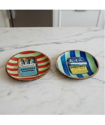 Plato Decorativo de Sardinas, Set de 2 Piezas, Diseño Náutico, Ideal para Cocina y Comedor, Accesorio Decoración