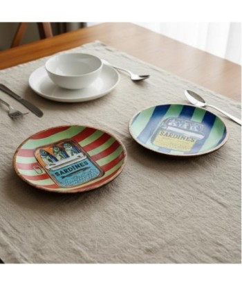 Plato Decorativo de Sardinas, Set de 2 Piezas, Diseño Náutico, Ideal para Cocina y Comedor, Accesorio Decoración