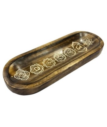 Quemador de Incienso 7 Chakras con Diseño Espiritual, Ideal para Meditación y Relajación, Hecho a Mano en Madera