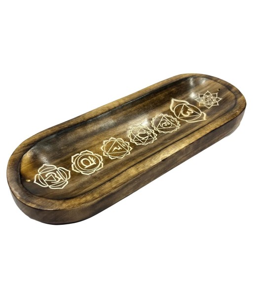 Quemador de Incienso 7 Chakras con Diseño Espiritual, Ideal para Meditación y Relajación, Hecho a Mano en Madera