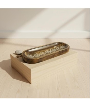 Quemador de Incienso 7 Chakras con Diseño Espiritual, Ideal para Meditación y Relajación, Hecho a Mano en Madera