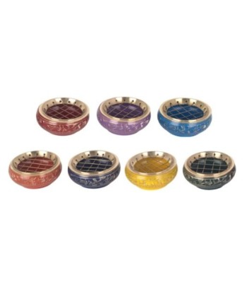 Quemador de Incienso 7 Chakras Difusor Aromático para Meditación y Relajación, Portaincienso de Latón Decorativo