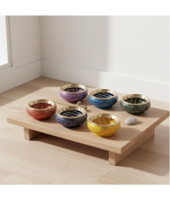 Quemador de Incienso 7 Chakras Difusor Aromático para Meditación y Relajación, Portaincienso de Latón Decorativo