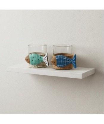 Portavelas Decorativo de Vidrio con Diseño de Peces, Ideal para Decoración Náutica y Ambientes Marinos, Regalo