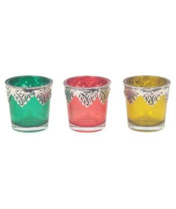 Set de 3 Portavelas Decorativos de Vidrio y Metal, Diseño Elegante para Decoración de Hogar, Ideal para Regalo