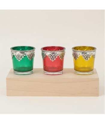 Set de 3 Portavelas Decorativos de Vidrio y Metal, Diseño Elegante para Decoración de Hogar, Ideal para Regalo