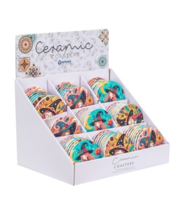 Posavasos de Cerámica para Halloween, Diseño de Bruja, Decoración para Hogar, Juego de 4, Antideslizantes, Regalo